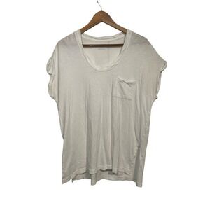 Aerie White Pocket T-Shirt‎ Relaxed Fit Short Sleeve Casual Womens Top